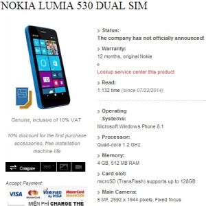 Nokia Lumia 530 specs leak, Dual SIM and 512 MB RAM in tow