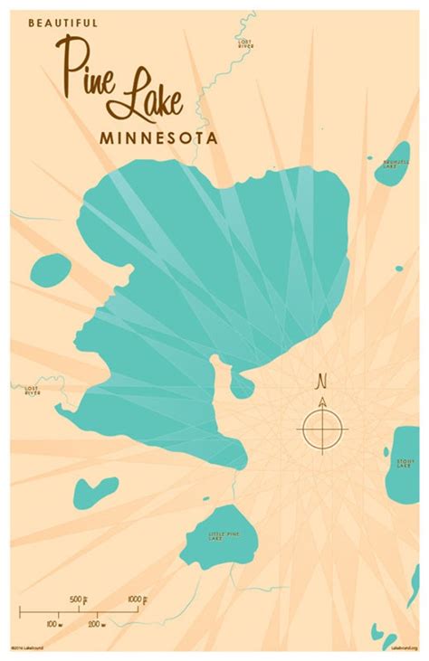 Pine Lake MN Map Print