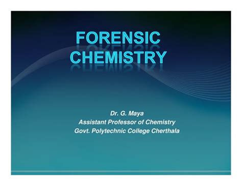 Forensic Chemistry | PPT