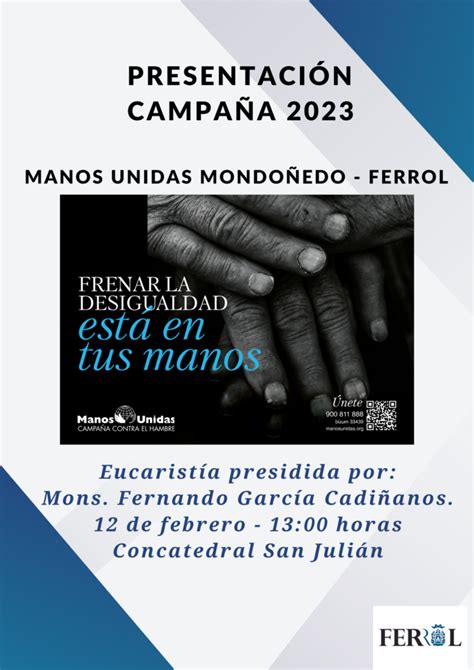 “frenar La Desigualdad Está En Tus Manos” Campaña 2023 De Manos Unidas Diócesis De Mondoñedo