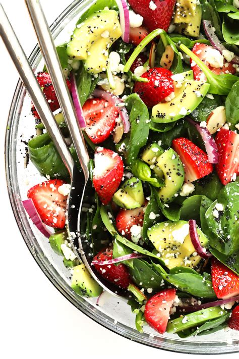 Avocado Strawberry Spinach Salad With Poppyseed Vinaigrette Recipe