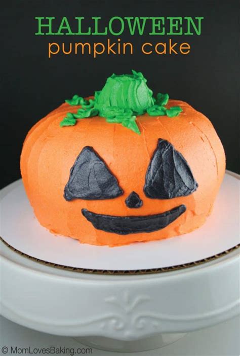 Halloween Pumpkin Cake - Mom Loves Baking