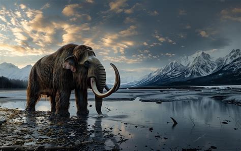 Premium Photo | Mammoth in ice age Prehistoric era Generative AI