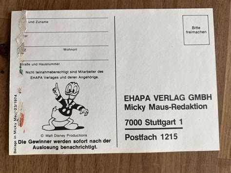 Donald Duck Micky Maus Beilage Aus Heft Nr Von Kaufen Auf