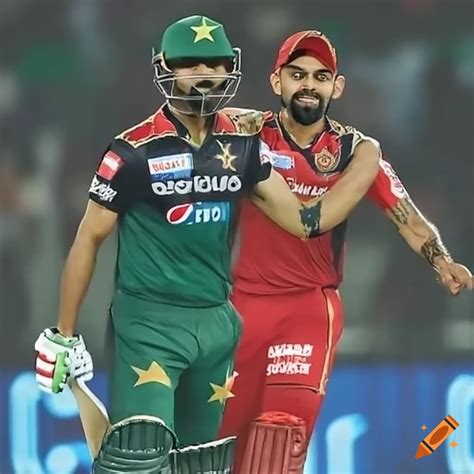 Babar azam playing in ipl with virat kohli on Craiyon