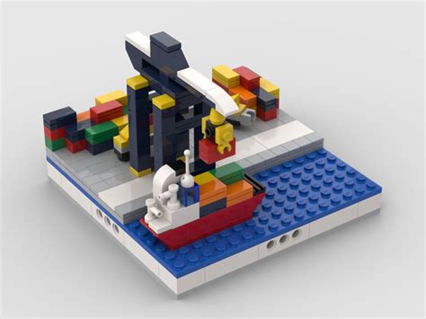 Lego Moc Mini Port For A Modular City By Gabizon Rebrickable Build