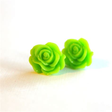 Colorful Rose Flower Stud Earrings Set on Luulla