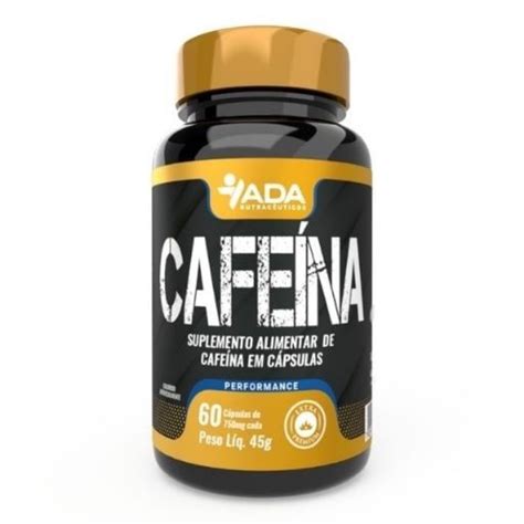 Cafeína 60 Cápsulas Pote 45g ADA Nutracêuticos UP NUTRIÇÃO