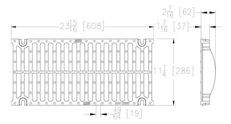 Zurn P12 DGE H 20 Class E Slotted Ductile Iron 12 X 24 Grate