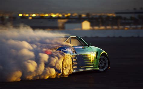 Sunset Smoke Tuning Nissan 350Z Car Tires Drift Wheels HD