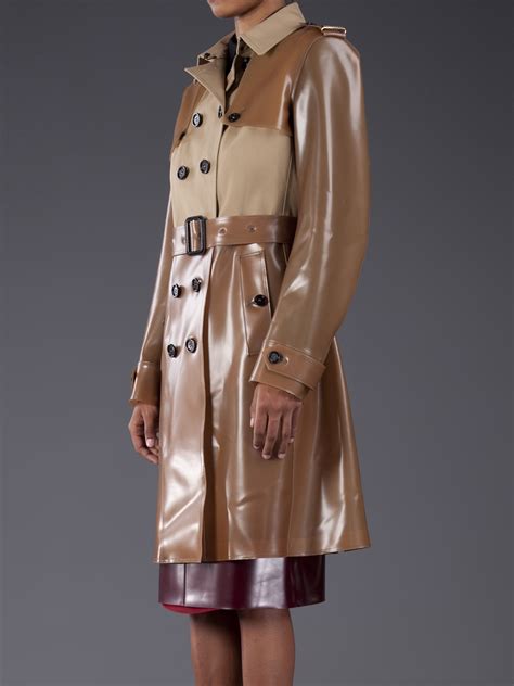 Lyst Burberry Prorsum Honey Rubber Trench Coat In Brown