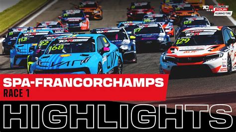 Highlights Spa Francorchamps Race Tcr Europe Kumho Tcr World