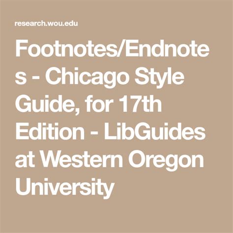 Footnotes/Endnotes - Chicago Style Guide, for 17th Edition - LibGuides ...