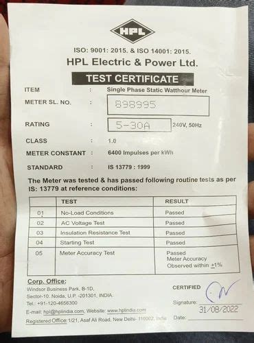 Single Hpl Digital Energy Meter Model Name Number Spem