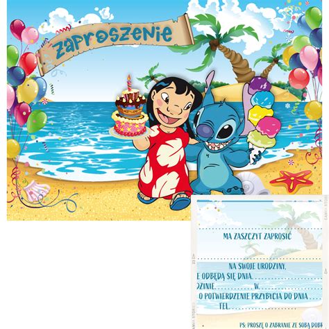 Zaproszenie Urodzinowe Z Motywem Lilo I Stitch Sticz Urodziny