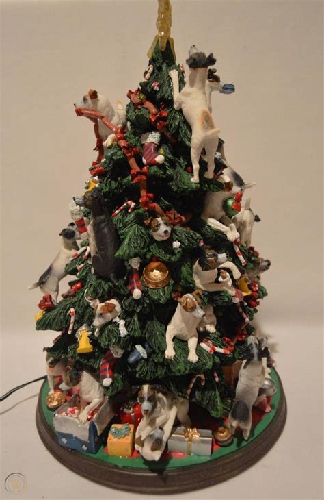 Danbury Mint Jack Russell Terrier Dog Christmas Tree Lighted Figurine