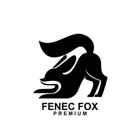 Fennec Fox Logo Icon Design Illustration Negative Black White 28084413