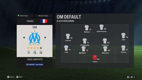 Olympique de Marseille EA FC 24 Roster (Ligue 1 Uber Eats)