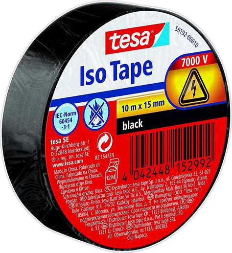 Tesa 56192 00010 22 Isolatietape Zwart L X B 10 M X 15 Mm 1 Stuk S Bol