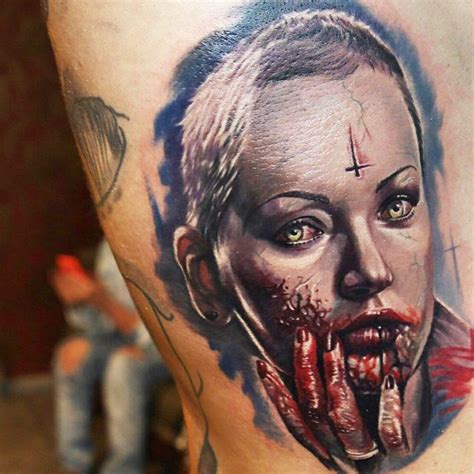 Horror Tattoo By Qtattoo Lee Post 12958 Horror Tattoo Dark Tattoo