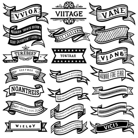 Set Of Vintage Ribbons Vector Premium Ai Generated Vector