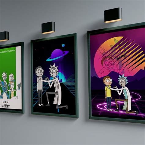 Rick And Morty Poster Rick And Morty Canvas Poster Rick And Etsy Uk