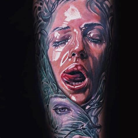 Horror Face Tattoo By Qtattoo Lee Post