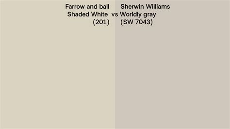 Farrow And Ball Shaded White 201 Vs Sherwin Williams Worldly Gray Sw