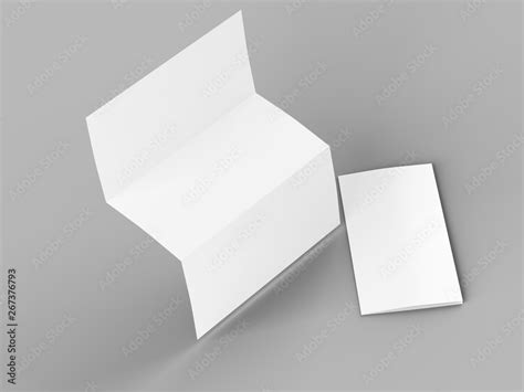 Open Trifold Brochure In A4 Format Mockup3d Illustartion Stock