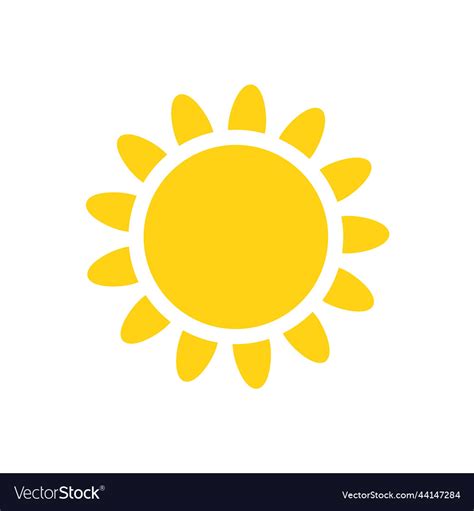 Cartoon Yellow Sun Shining Light Rays To Heat Vector Image