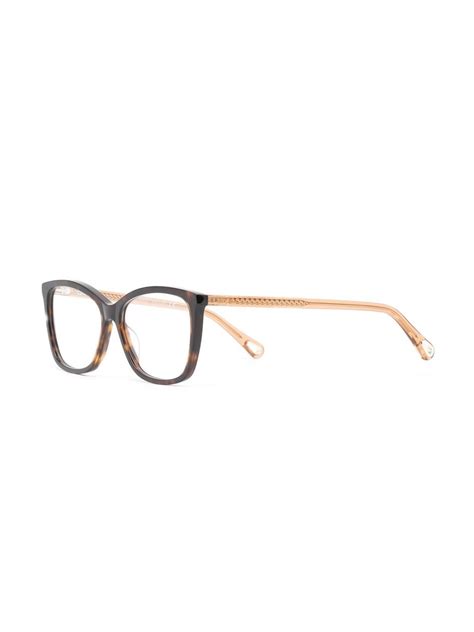 Chloé Eyewear Tortoiseshell Square Frame Glasses Farfetch