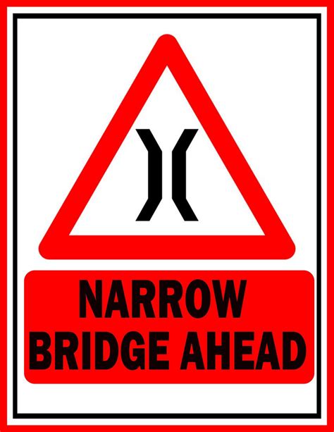 Free Narrow Bridge Ahead Sign Artofit