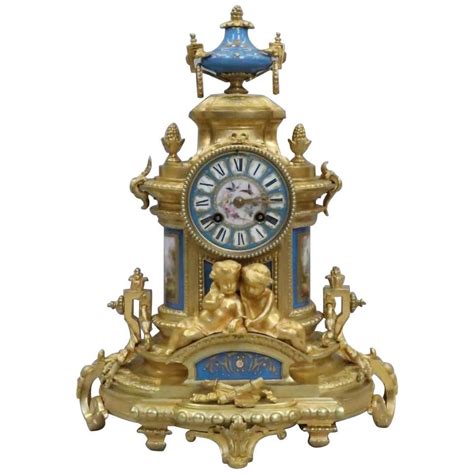 French Napoleon Iii Bronze Gilt And Porcelain Mantel Clock By Japy Freres For Sale At 1stdibs