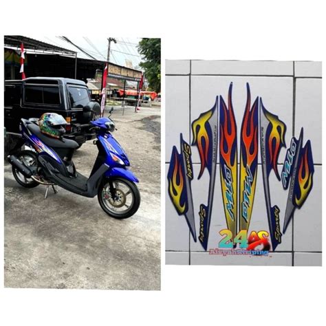 Jual Stiker Sticker Striping Lis Les Body POLET Motor Yamaha Mio Sporty