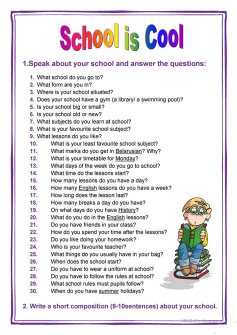 School Is Cool Worksheet Free Esl Printable Worksheets Made By