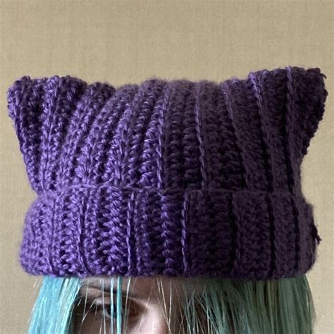 Free Ribbed Cat Beanie Crochet Pattern Ribblr