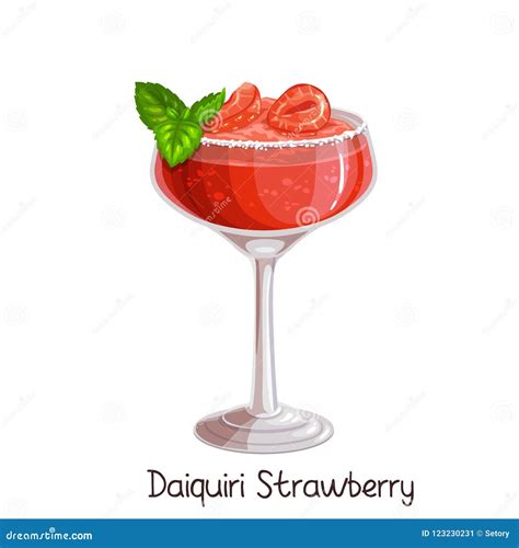 Strawberry Daiquiri Cocktai Stock Vector Illustration Of Icon Cool