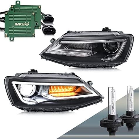 Vland Led Dual Beam Projector Headlights Fit For Jetta Sagitar