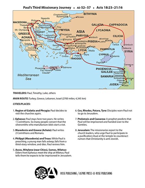 Paul S Third Missionary Journey Map Third Mission Itinerary 50 OFF