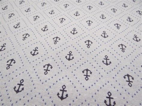 0 50 M Dekostoffe Jacquard Maritim Anker Streifen Zacken Stoff Ant EBay