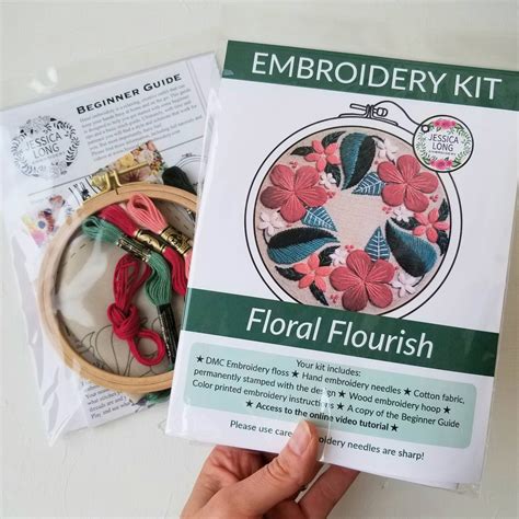 Floral Flourish Hand Embroidery Kit - Stitched Modern