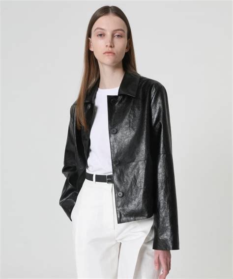 Musinsa Levar Vegan Leather Crop Jacket Colors