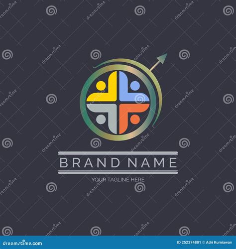 Team Work Connection Logo Design Template For Brand Or Company And