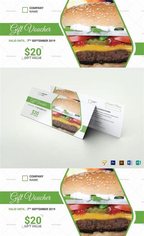 Restaurant Food Gift Voucher Template | Restaurant recipes, Food gifts, Food