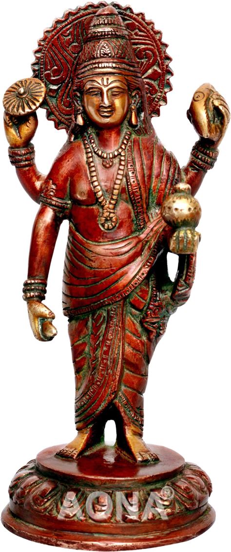 Buy Aona Lord Vishnu The Sustainer Of Universe Brass Statue Height