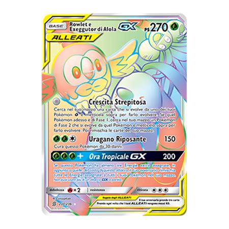 Rowlet E Exeggutor Di Alola Gx Alleati Hyper Viva Tcg