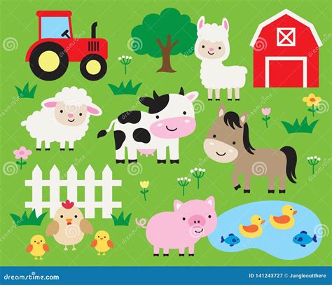 Cute Cartoon Farm Animals