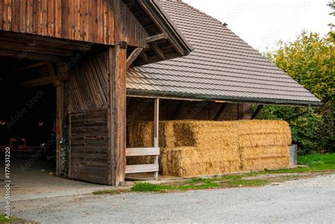 Wooden Barn With Hay Autumn The Harvest Stock Photo Adobe Stock