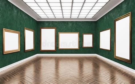 Blank Art Museum Isolated Painting Frame Decoration Indoors Wall Stock ...