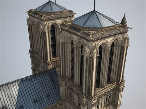 Notre Dame De Paris Cathedral 3d Model Max Obj 3ds Fbx C4d Lwo